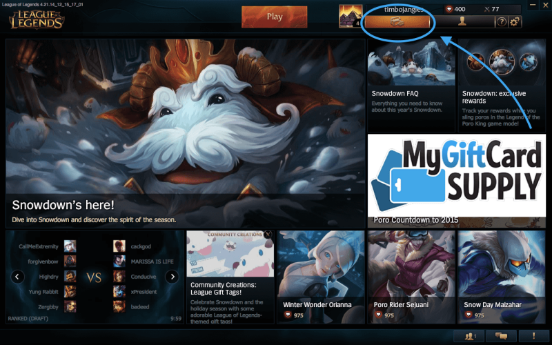  آموزش استفاده از گیفت کارت رایت پوینت در لیگ آف لجندز